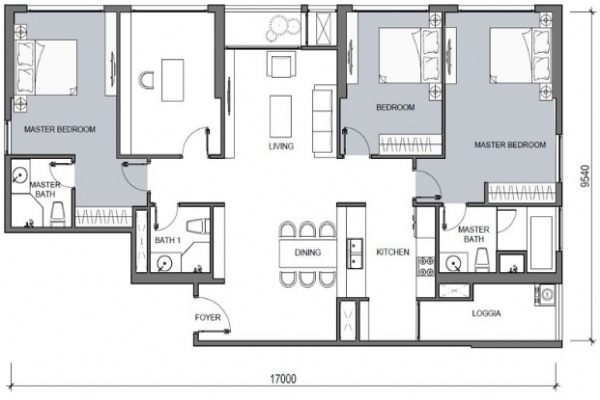 Apartments 03 bedrooms for sale in Vinhomes Gallery. Fully Equipped