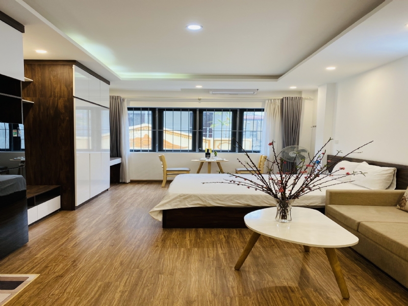 Charming studio service apartment near Cau Giay Park for rent. 1