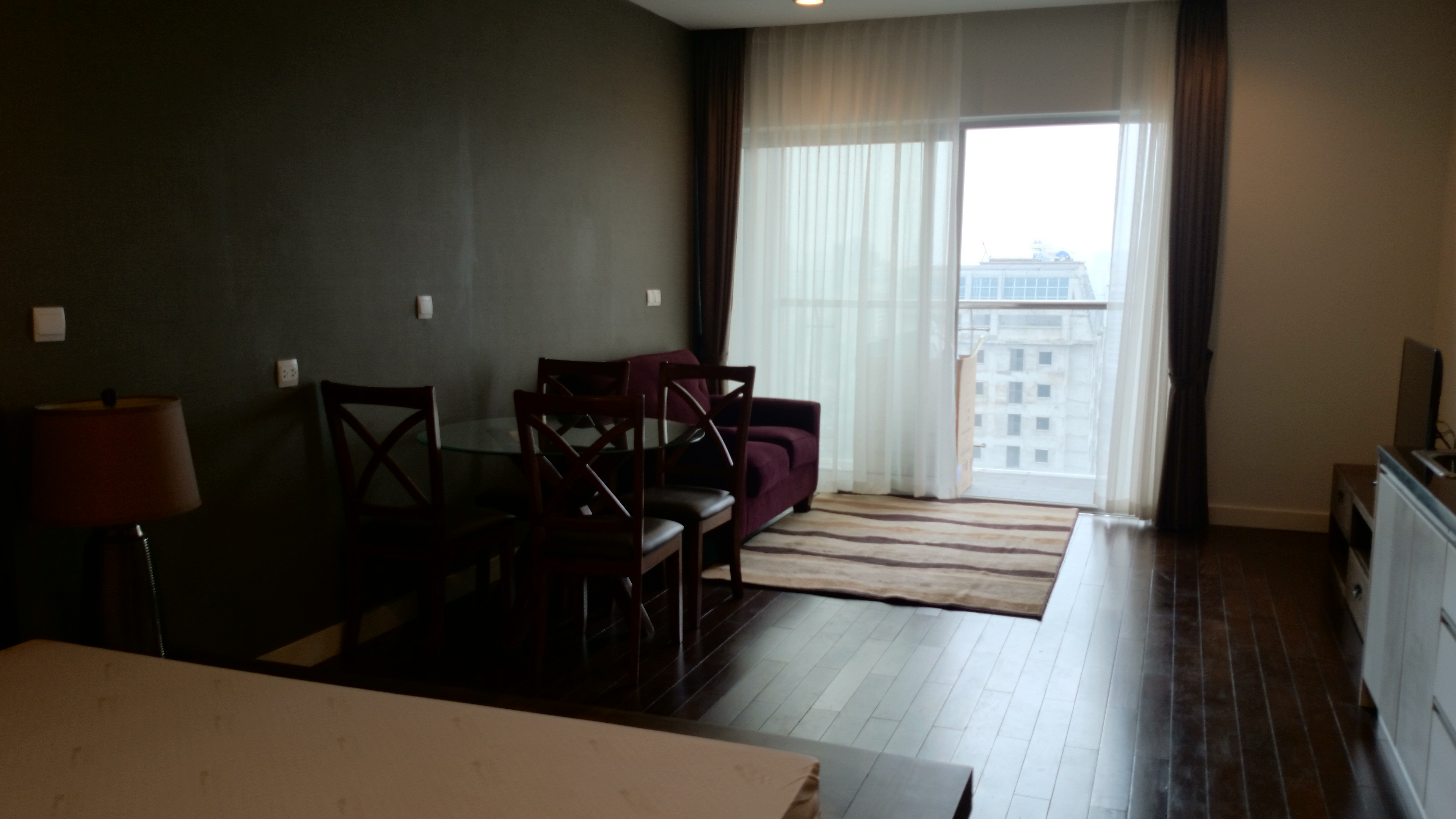Luxurious studio for rent with beautiful view from balcony in Lancaster building, Ba Dinh Dict. 