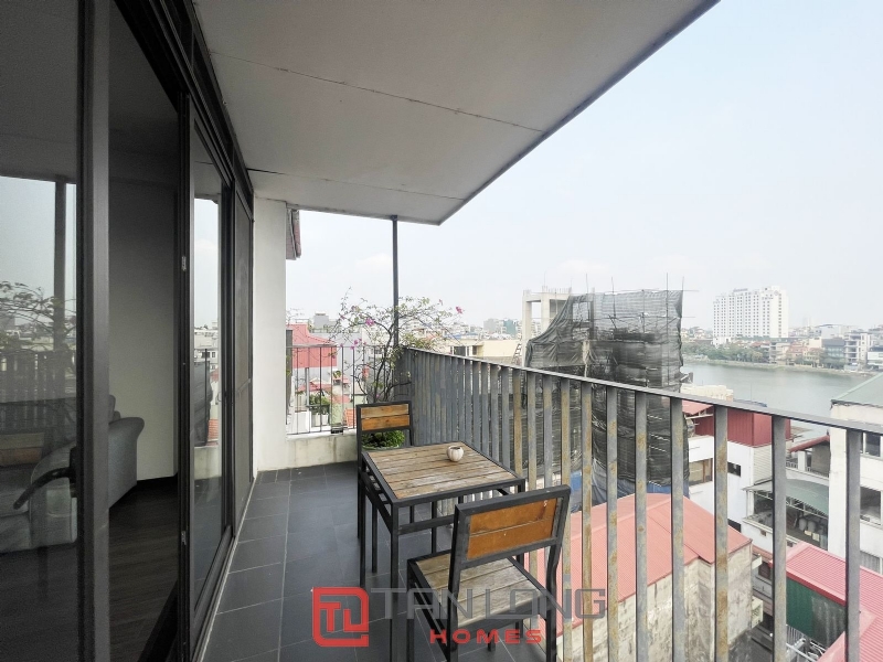 Modern and gorgeous lake view 2 bedroom apartment in Xuan Dieu for lease. 1