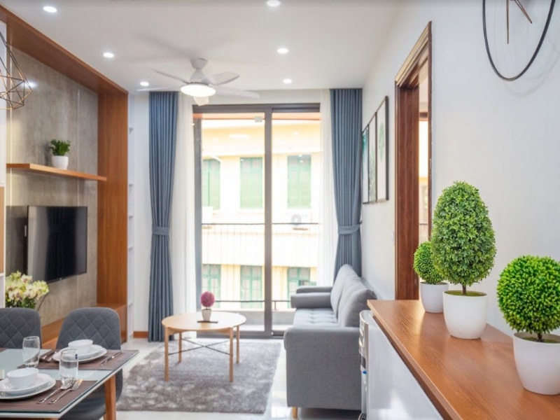 Modern serviced apartment for rent on To Ngoc Van St Tay Ho 1