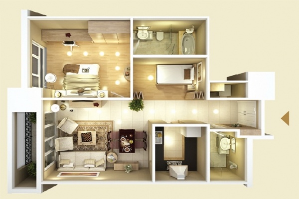 Studio apartment for rent in Vinhomes Smart City, 1 bedroom, cheapest market, synchronous utility.