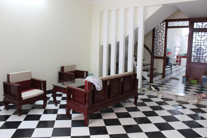 Villa for rent in Ton Duc Thang, Dong Da district, 4 storeys, full of modern furniture