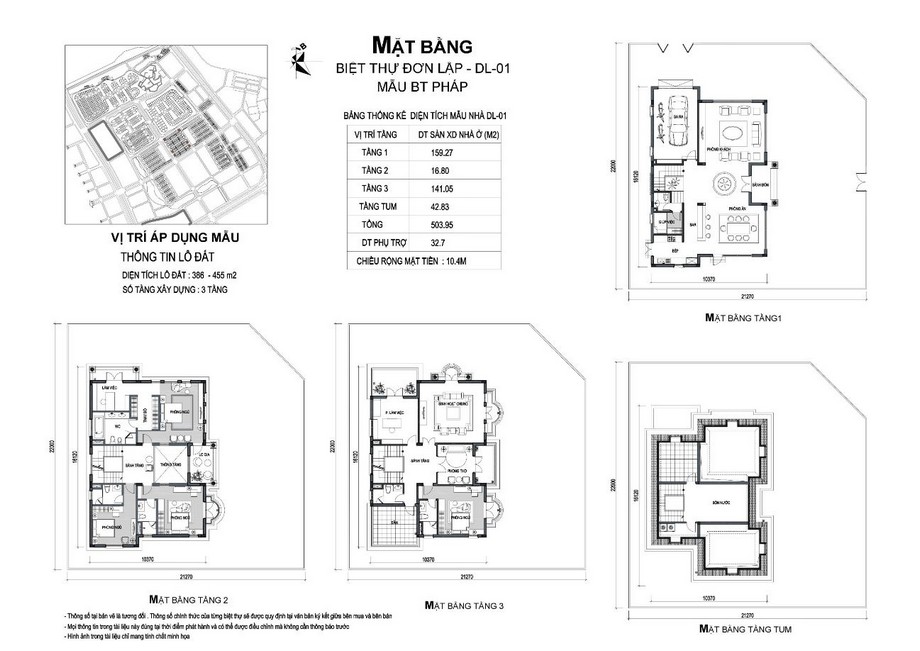 Layout of the detached villa