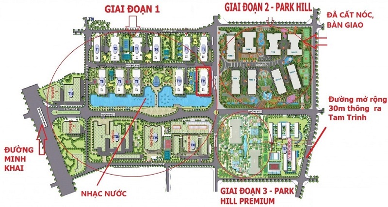 Layout of Vinhomes Times City project