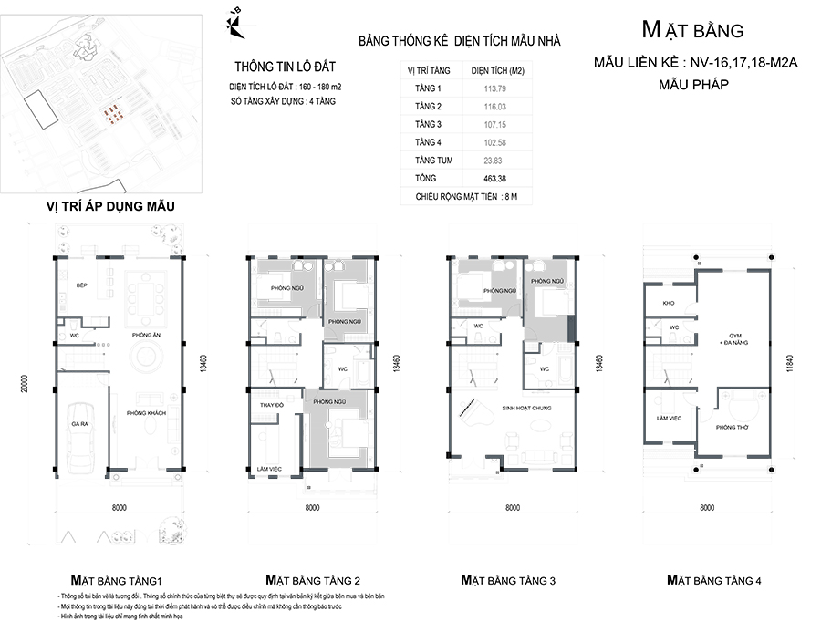 Layout of the detached villa