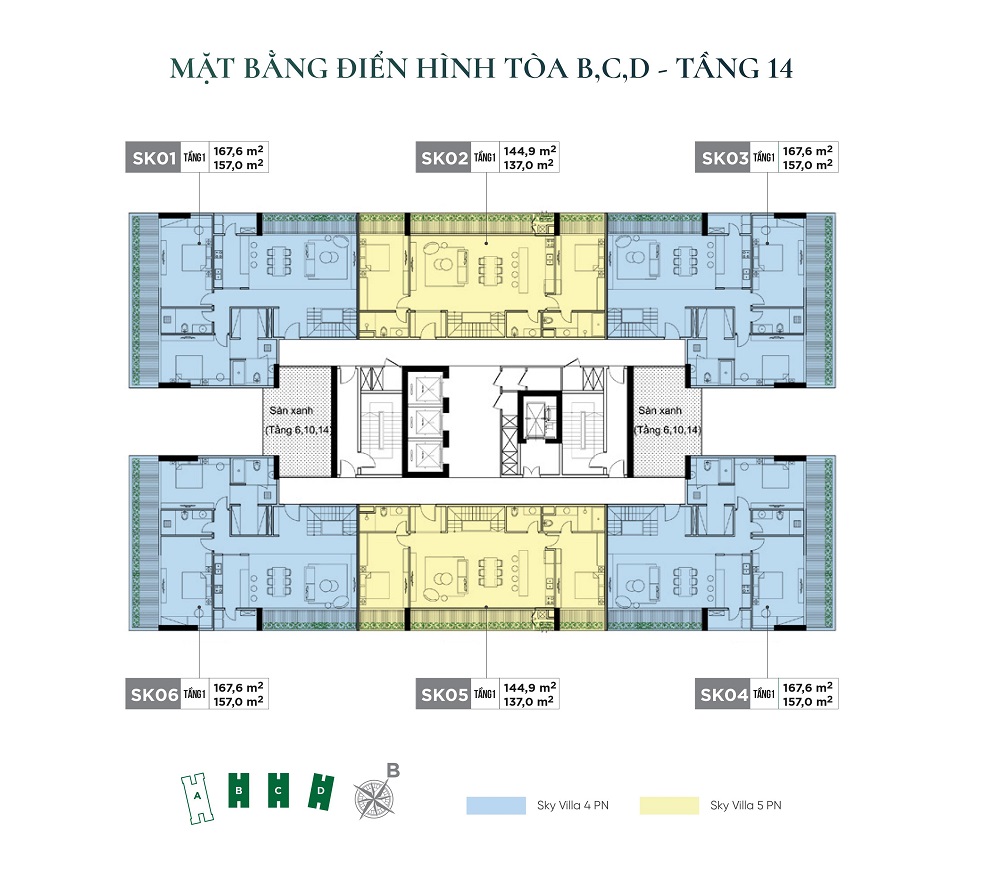 Floor plan of level 14 Sunshine Green Iconic