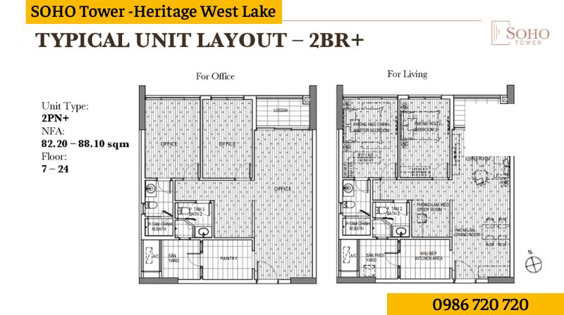 Typical layout 2BR+
