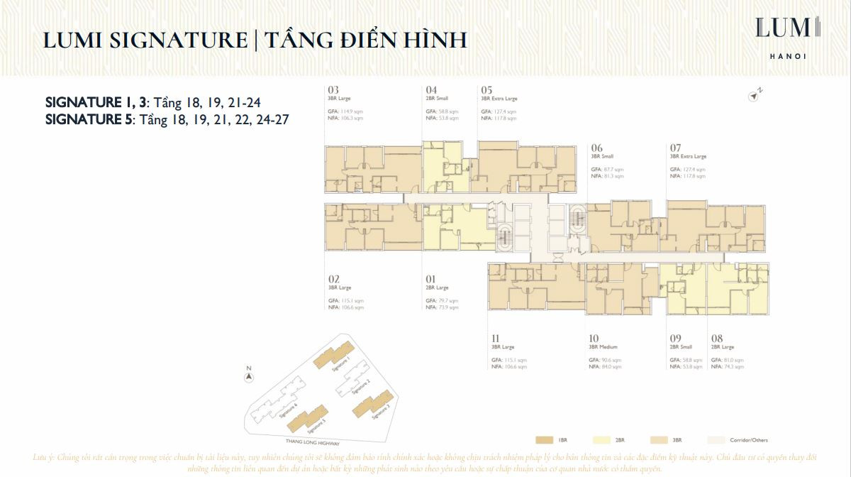 Typical Floor Plan of Lumi Hanoi Apartment Complex
