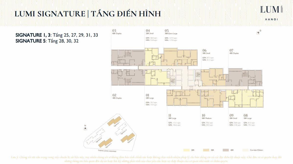Typical Floor Plan of Lumi Hanoi Apartment Complex