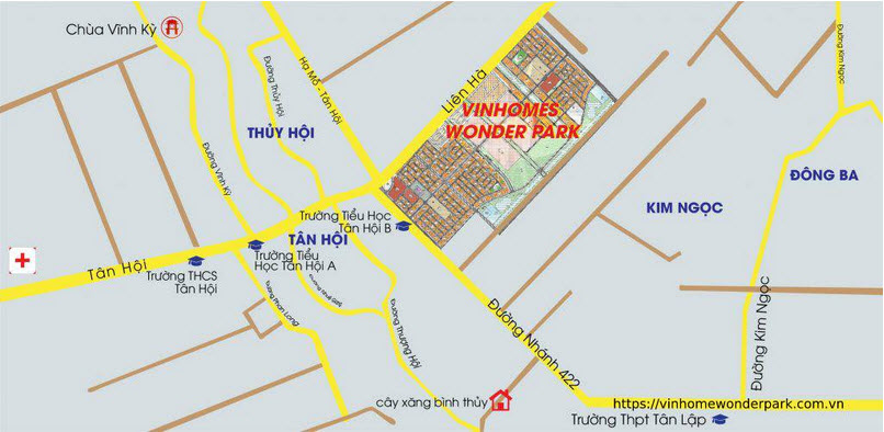 Location of Vinhomes Wonder Park