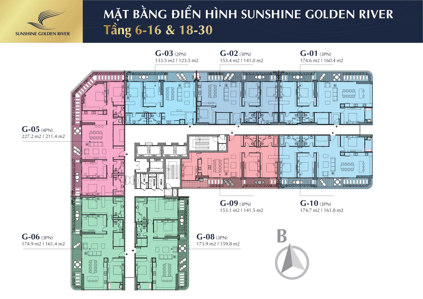 the floor plan of the Sunshine Golden River apartment