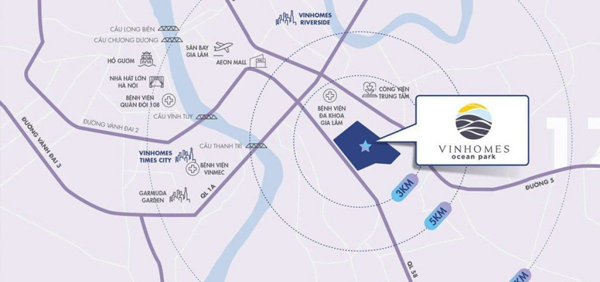 The Location of The London Vinhomes Ocean Park Gia Lam