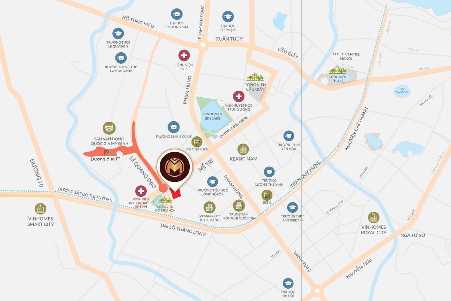 Location of Matrix Premium Mễ Trì
