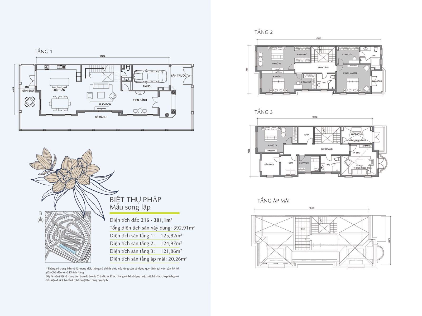 Layout of Vinhomes The Harmony semi-detached villa